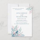 Pastel Botanique Mariage Thème Invitation (Devant)