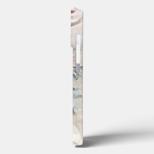 Pastel Botanische Bloemen Monogram Naam Case-Mate iPhone Case (Achterkant / Links)