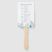 Pastel Botanische Bruiloft Programma Handwaaier (Achterkant)