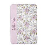 Pastel botanische wilde bloem aangepaste monogram badmat (Voorkant Verticaal)