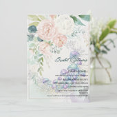 Pastel Bouquet Bridal Shower Invitation (Debout devant)