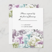Pastel Bouquet mixte de fleurs Carte de réponse (Devant / Derrière)