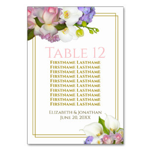 Pastel Bouquet Ressort Mariage floral Carte de siè