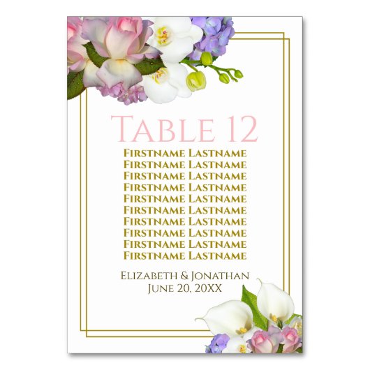 Pastel Bouquet Ressort Mariage floral Carte de siè (Par défaut)