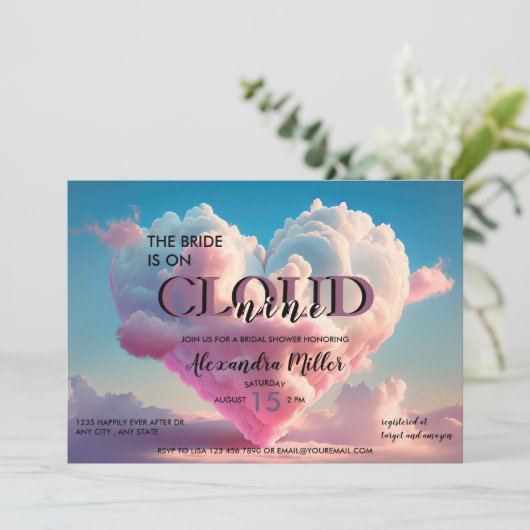 Pastel Bridal sur Cloud Neuf Invitation (Debout devant)