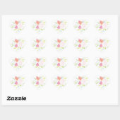 Pastel Bright Floral Aquarelle Coeur Sticker (Feuille)