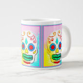 PASTEL BRIGHT SUGAR SKULL PRINT EXTRA GROTE BEKER (Voorkant rechts)