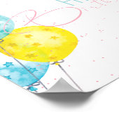 Pastel Bright waterverf Happy Birthday Poster (Hoek)