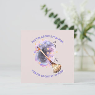 Pastel Broomstick Ride – grillige heksenbezem
