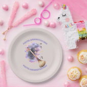 Pastel Broomstick Ride Papieren Bordje (Feest)