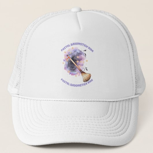 Pastel Broomstick Ride Trucker Pet (Voorkant)