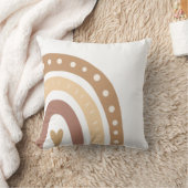 Pastel Brown Boho Arc-en-ciel Lève oreiller (Couverture)