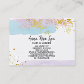 *~* Pastel Brush Gold Glitter Roos Bud Splash Visitekaartje (Achterkant)