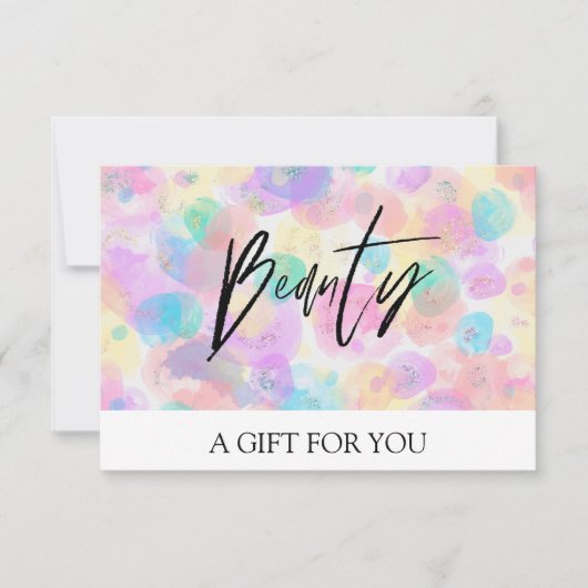 *~* Pastel Bubbles CARTE CADEAU DE BEAUTÉ tendance (Devant)