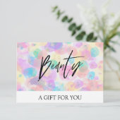 *~* Pastel Bubbles CARTE CADEAU DE BEAUTÉ tendance (Debout devant)