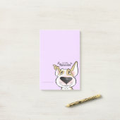 Pastel Bull Terrier cartoon sticky notes (Op bureau)
