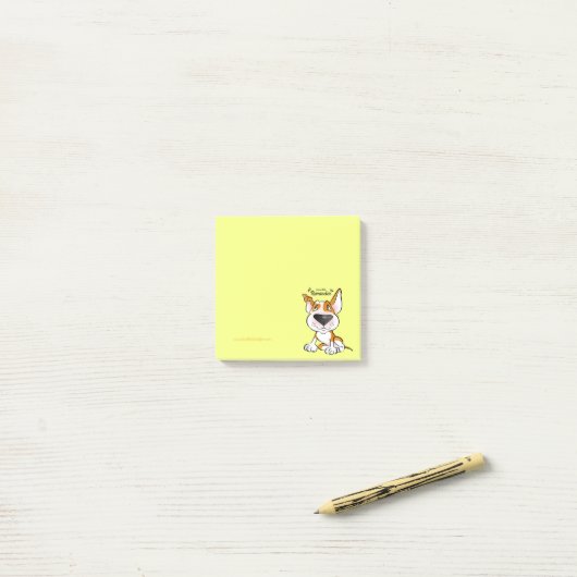 Pastel Bull Terrier cartoon sticky notes (Op bureau)