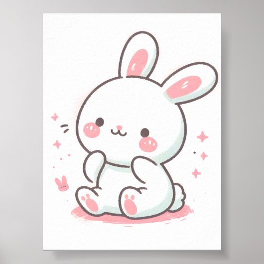 Pastel Bunny Design, zachte kleur Bunny Art Poster (Voorkant)