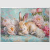 Pastel Bunny & Peony Paasvakantie Decoupage Tissuepapier (Voorkant)