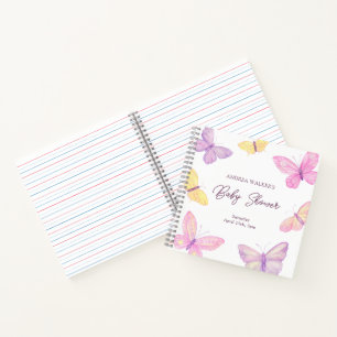 Pastel Butterflies Élégant Baby shower Livre d'inv