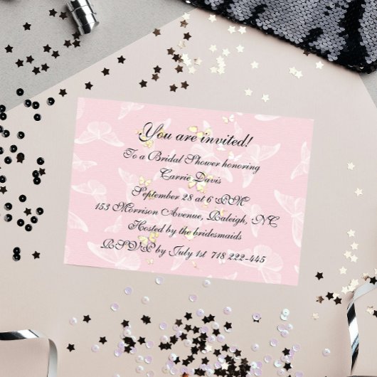 Pastel Butterflies Invitation de la douche nuptial