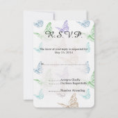 Pastel Butterflies Mariage RSVP (Devant)