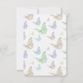 Pastel Butterflies Mariage RSVP (Dos)