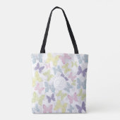 Pastel Butterflies Pattern All-Over-Print Canvas t Draagtas (Achterkant)