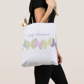 Pastel Butterflies Pattern All-Over-Print Canvas t Draagtas (Dichtbij)