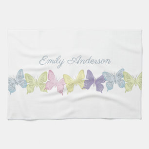 Pastel Butterflies Serviette de cuisine 16" x 24"