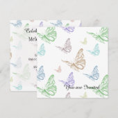 Pastel Butterflies Verjaardag Kaart (Voorkant / Achterkant)