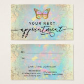 pastel butterfly faux - folie visitekaartje (Voorkant /achterkant)