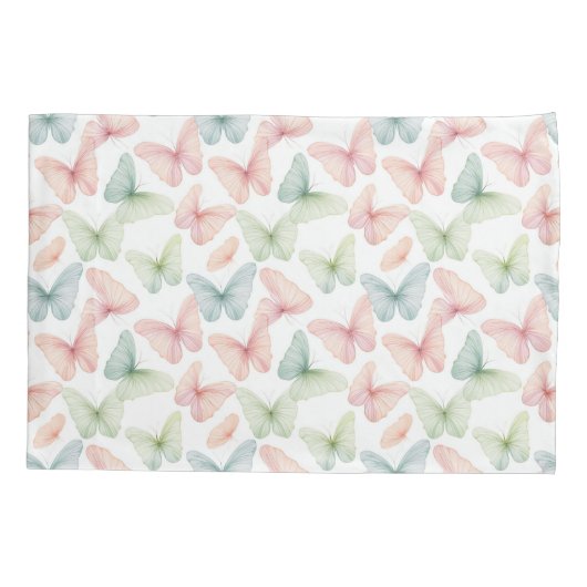 Pastel Butterfly Kussensloop (Achterkant)