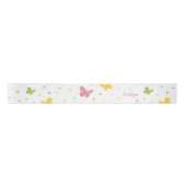 Pastel Butterfly Pattern met Flowers and Name Lint (Voorkant)