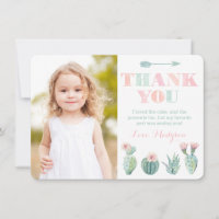 Pastel Cactus Dank je kaart van Meisje