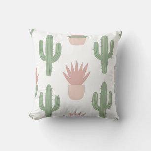 Pastel Cactus Vetplant Patroon Kussen