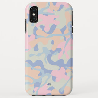 Pastel Camo Pattern Monogramed iPhone XS Max Hoesje