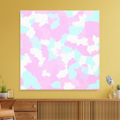 Pastel Camouflage Abstract kunstpatroon Canvas Afdruk (Insitu (Woonkamer))