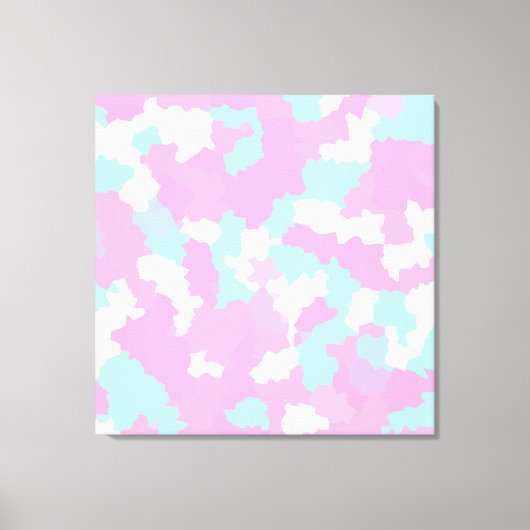 Pastel Camouflage Abstract kunstpatroon Canvas Afdruk (Voorkant)