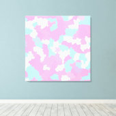 Pastel Camouflage Abstract kunstpatroon Canvas Afdruk (Insitu (Houten vloer))
