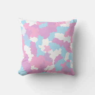 Pastel Camouflage Abstract kunstpatroon Kussen