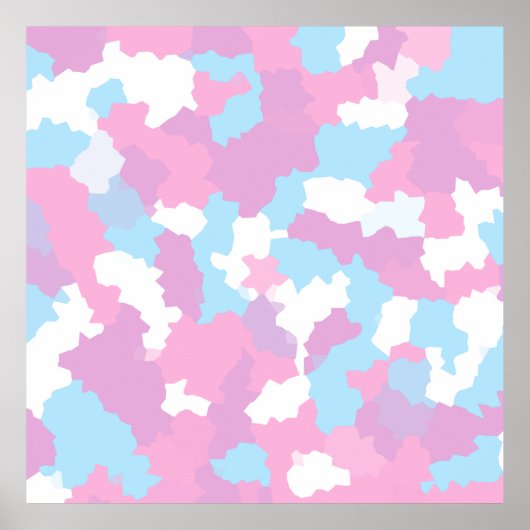 Pastel Camouflage Abstract kunstpatroon Poster (Voorkant)
