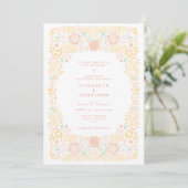 Pastel Candy Floral Faire-part de mariage (Debout devant)