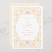 Pastel Candy Floral Faire-part de mariage (Devant / Derrière)