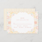 Pastel Candy Floral Wedding Carte RSVP (Devant / Derrière)