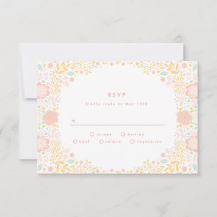 Pastel Candy Floral Wedding Carte RSVP