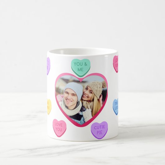 Pastel Candy Hearts Photo Mug (Centre)