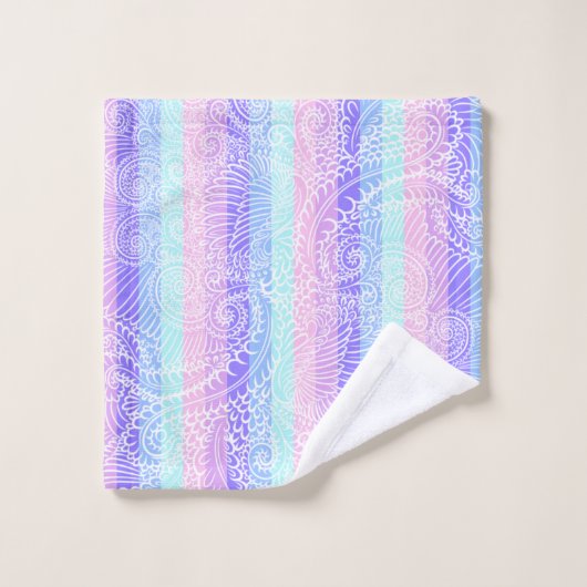 Pastel Candy | Motif d'Imaginaire doux rayé (Gant de toilette)