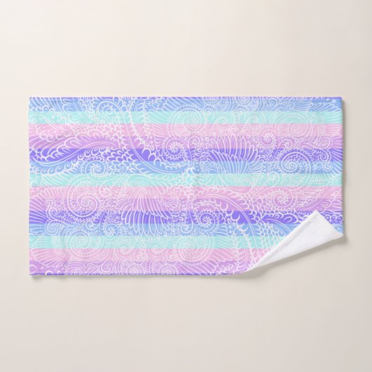 Pastel Candy | Motif d'Imaginaire doux rayé (Serviette à main)