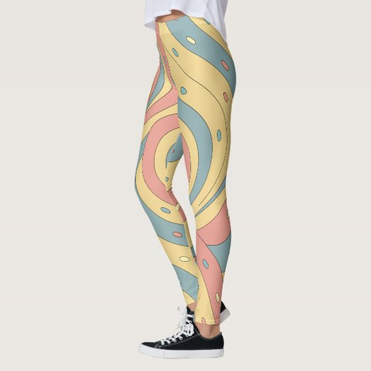 Pastel Candy Swirl Pattern with Sprinkles Leggings (Links)
